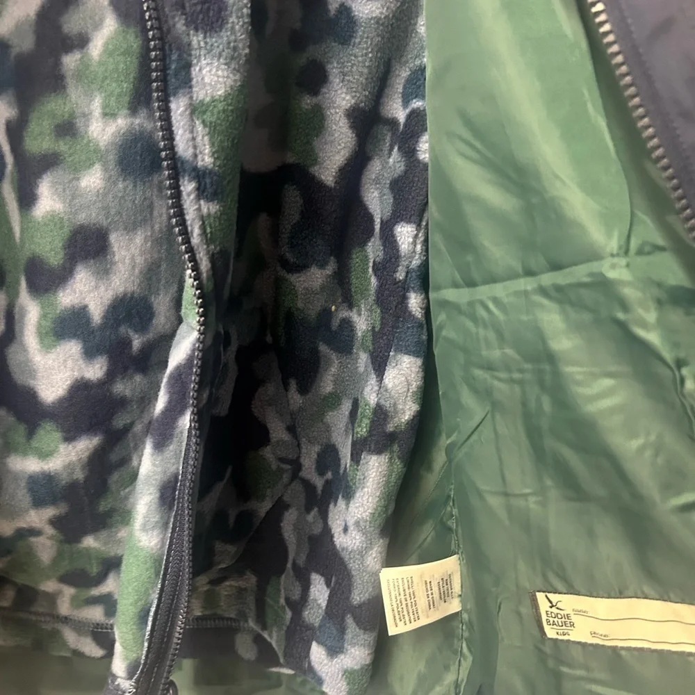 NWT Eddie Bauer Kids Navy and Light Blue Raincoat 3-in-1 Lightweight Jacket